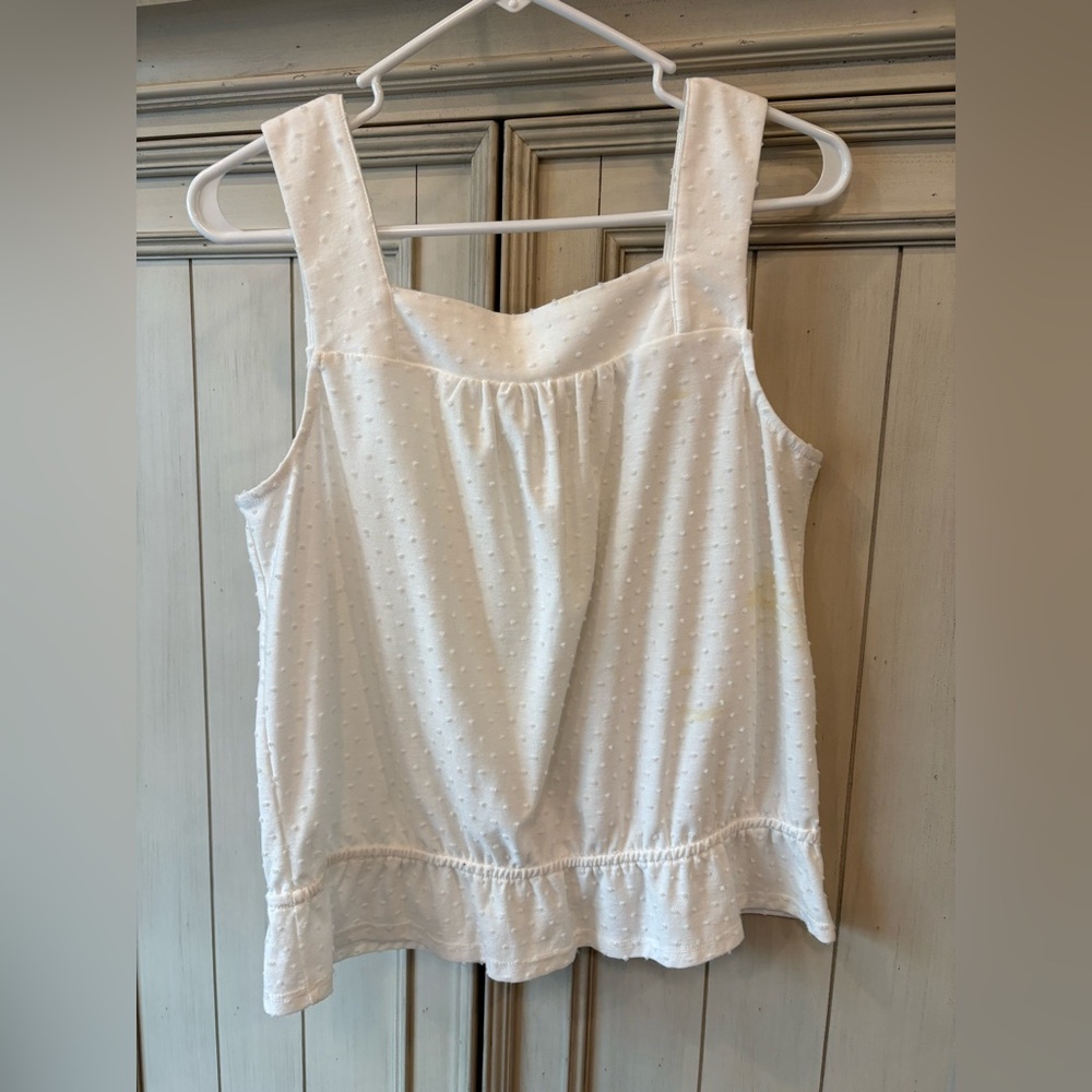 Cream Textured Sleeveless Blouse